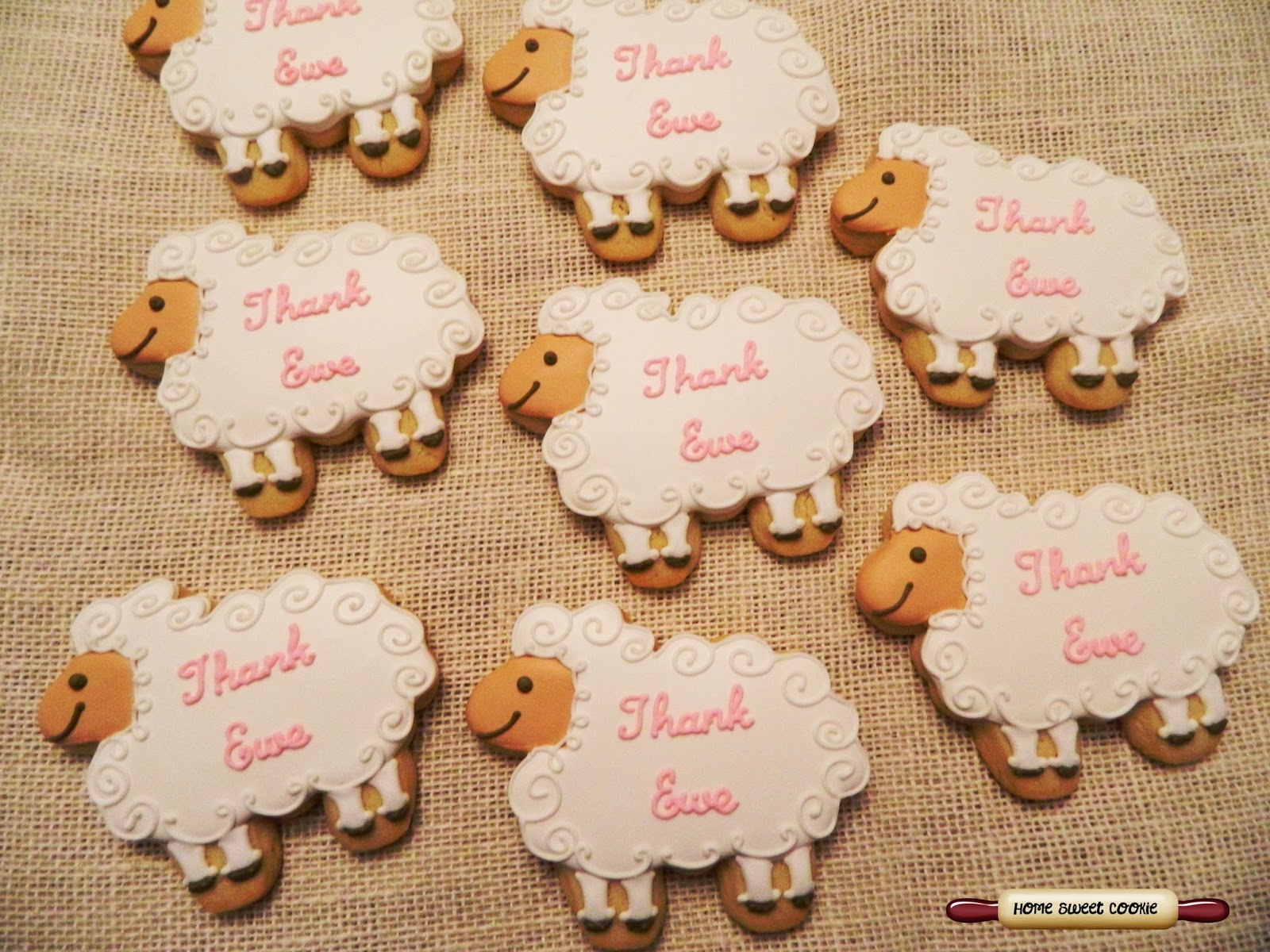 Home Sweet Cookie Lamb Baby Shower Cookies